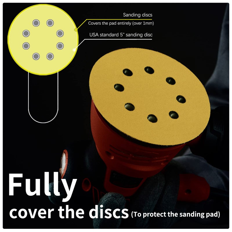Faoyoon 5 Inch Sanding Discs Hook and Loop | 400 Grit Sandpaper | Orbital Sander Pads | Sand Paper for Automotive and Woodworking | 50 Pack - Image 2